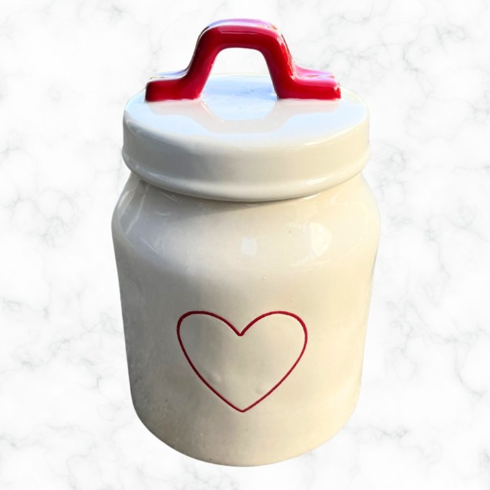 Rae Dunn Red Heart Canister NWT